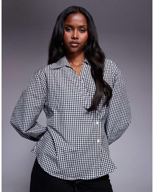 ASOS Wrap Shirt With Cocoon Sleeve - Grey