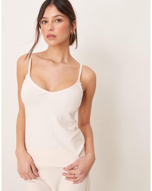 Abercrombie & Fitch Nightwear Pointelle Cami Top Co-ord - Natural