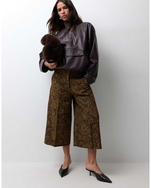 ASOS Floral Jacquard Culotte - Brown