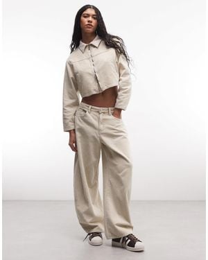 Liquor N Poker Baggy Horseshoe Cord Jeans Co-Ord - White