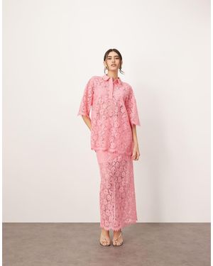 ARRANGE Lace Pencil Skirt Co-ord - Pink