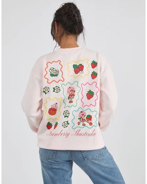 Custard Strawberry Shortcake Patchwork Sweatshirt - Grey