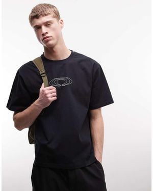 Rains 41470 Relaxed Fit Splash Logo T-shirt - Blue