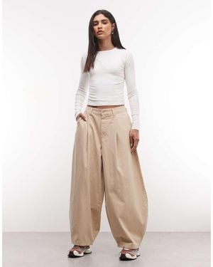 Collusion Pleated Xl Balloon Jean - Natural
