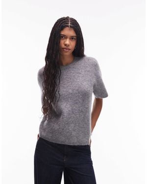 ARKET Alpaca And Wool Blend Short Sleeve Sweater - Purple