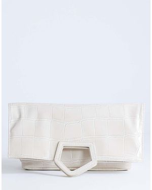 TOPSHOP Gregry Folded Oversized Clutch Bag - White