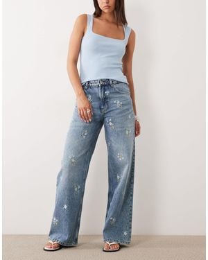Mango – beverly – gerade jeans aus baumwollmix - Blau