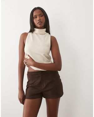 Kaiia Shorts aus wildlederimitat - Braun