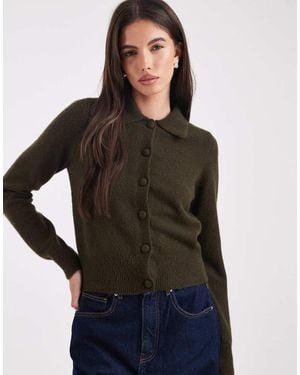 New Look Collared Cardigan - Black