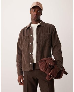 Abercrombie & Fitch Washed Cord Overshirt - Brown