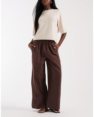 Free People Days End Linen Trouser - Brown