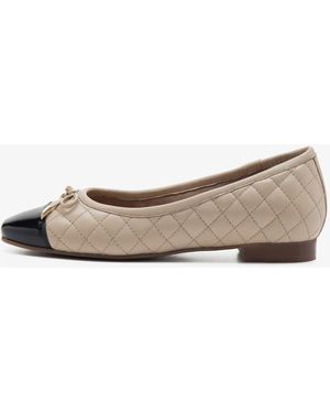 OFF THE HOOK Leather Sloane Ballet Court Shoes - Natural