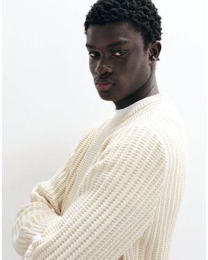 Jack & Jones Ribbed Crew Neck Sweater - White