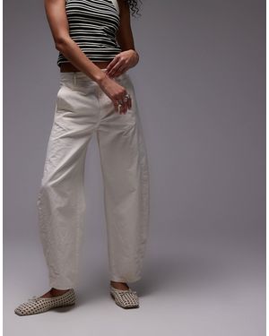 ARKET Linen Blend Barrel Leg Pants With Panels - Grey