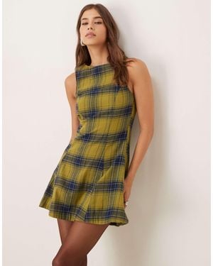 ASOS Sleeveless Mini Dress With Box Pleats - Green