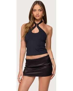 Edikted Halsie Ring Halter Top - Blue