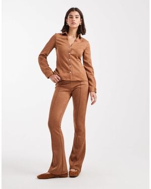 Miss Selfridge Suedette Flare - Orange
