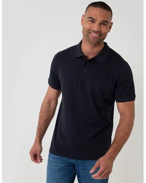 Threadbare Textured Cotton Polo Shirt - Blue