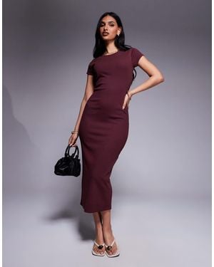 River Island Short Sleeve Midi Dress - Purple