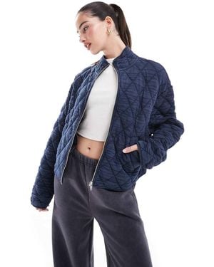 ASOS Chaqueta Lavado Guateada Con Cremallera De - Azul