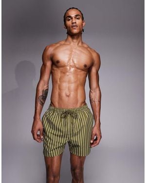 South Beach Stripe Swim Shorts - Green