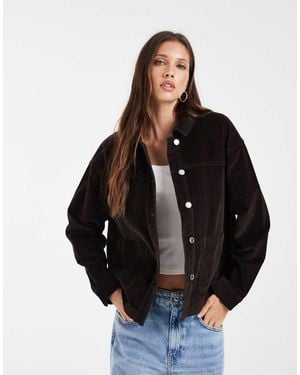 Vero Moda Sobrecamisa De Pana Marrón Chocolate - Negro