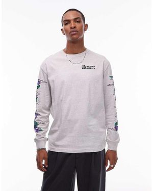 Element Rolling Logo Back Print Long Sleeve T-shirt - Grey