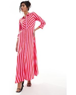 Y.A.S Maxi Shirt Dress - Red
