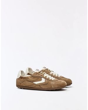 Bershka Retro Flat Sole Trainers - White
