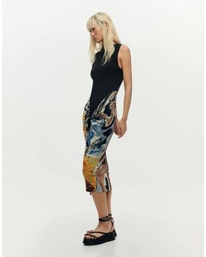 Desigual Sleeveless Printed Dress - Natural