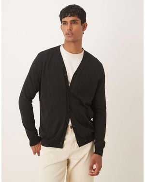ASOS Relaxed Knitted Lightweight Cardigan - Black