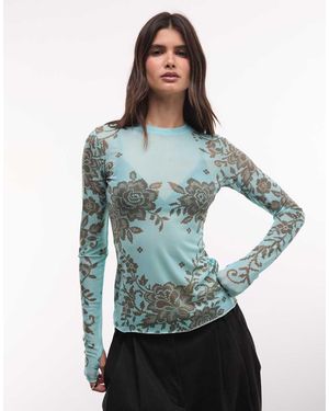 AFRM Kaylee Top A Maniche Lunghe Con Girocollo - Blu