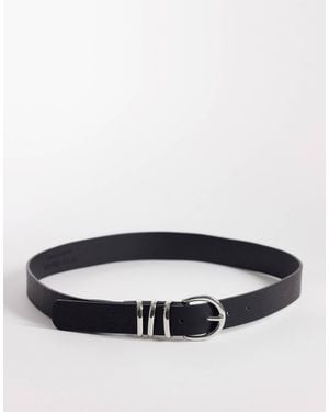 Vero Moda Faux Leather Silver Buckle Belt - Gray