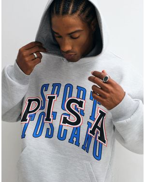 ASOS Kapuzenpullover mit frontprint aus scuba-material - Blau