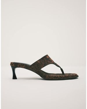 ASOS Horizon Chunky Flip Flop Kitten Heel Sandals - Blue