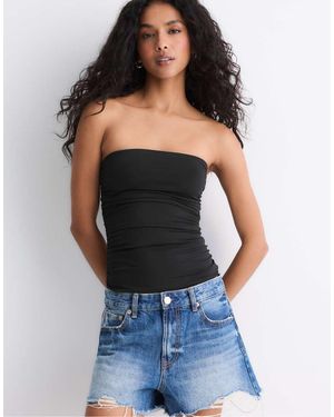 Stradivarius Gathered Bandeau Top - Blue
