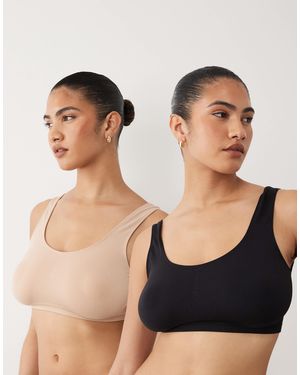 Mama.licious Mamalicious Maternity 2 Pack Soft Throw On Bralets - Black