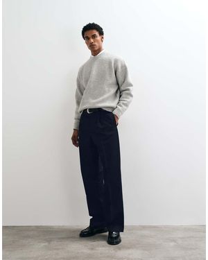 ASOS Tailored Pleated Wide Leg Trousers - White