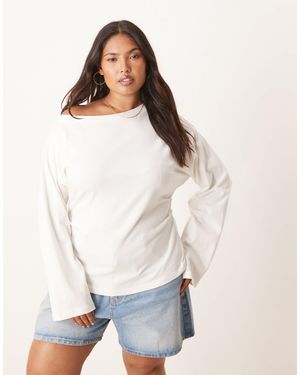 ASOS Asos design curve – langärmliges, schulterfreies shirt - Weiß