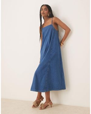 Nobody's Child Jazmine Trapeze Denim Midi Dress - Blue