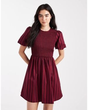 New Look Stripe Shir Mini Dress - Red