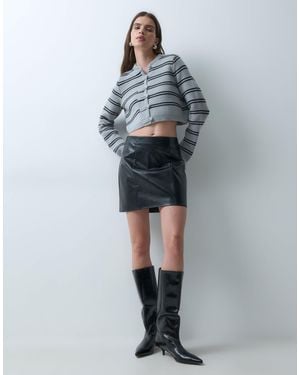 ASOS Tailored Faux Leather Mini Tulip Skirt - Black