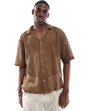 Only & Sons Chemise en dentelle - Marron