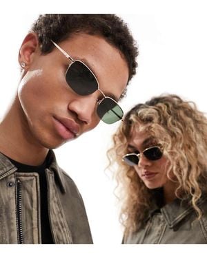 Reclaimed Vintage D Frame Sunglasses - Brown