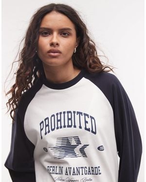 Prohibited Avantgarde langarm-raglan-t-shirt - Weiß