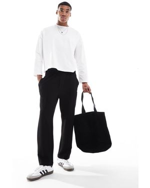 Only & Sons Joggers Negros De Corte Tapered Con Costura Delantera De Punto De - Blanco