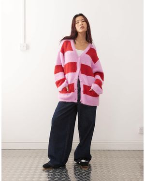 Monki Gilet oversize à rayures - /rouge
