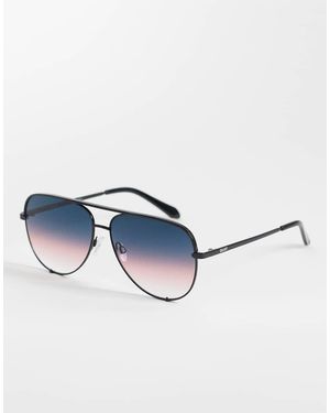 Quay Quay 'high Key' Metal Aviator Sunglasses - Blue