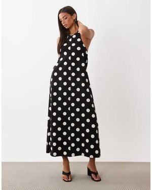ASOS Midi Trapezejurk Met Polkadot - Wit