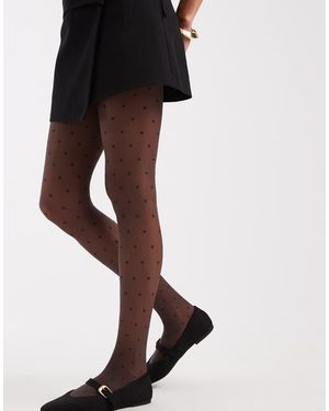 Pieces Collant Da 20 Denari Cioccolato A Pois - Marrone